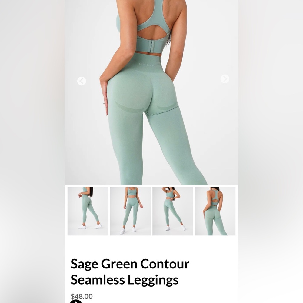 Sage green NVGTN contour seamless leggings